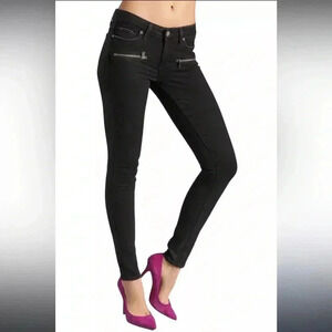 Paige Indio Zip Black Wash Jeans size 26